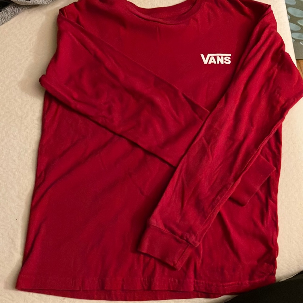 Vans Red LS Boys Small T-Shirt